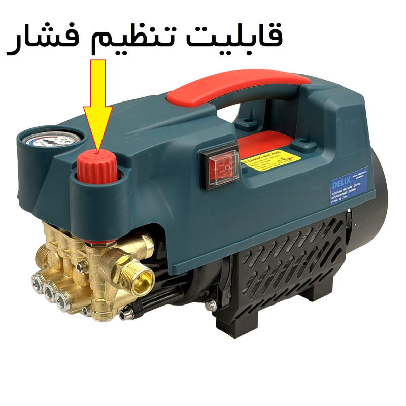 کارواش برقی ۲۸۰ بار ۳۸۰۰ وات با موتور دینامی دلیکس کد BS3800W با حداکثر دبی ۱۰ لیتر در دقیقه دارای دیمر جهت تنظیم فشار