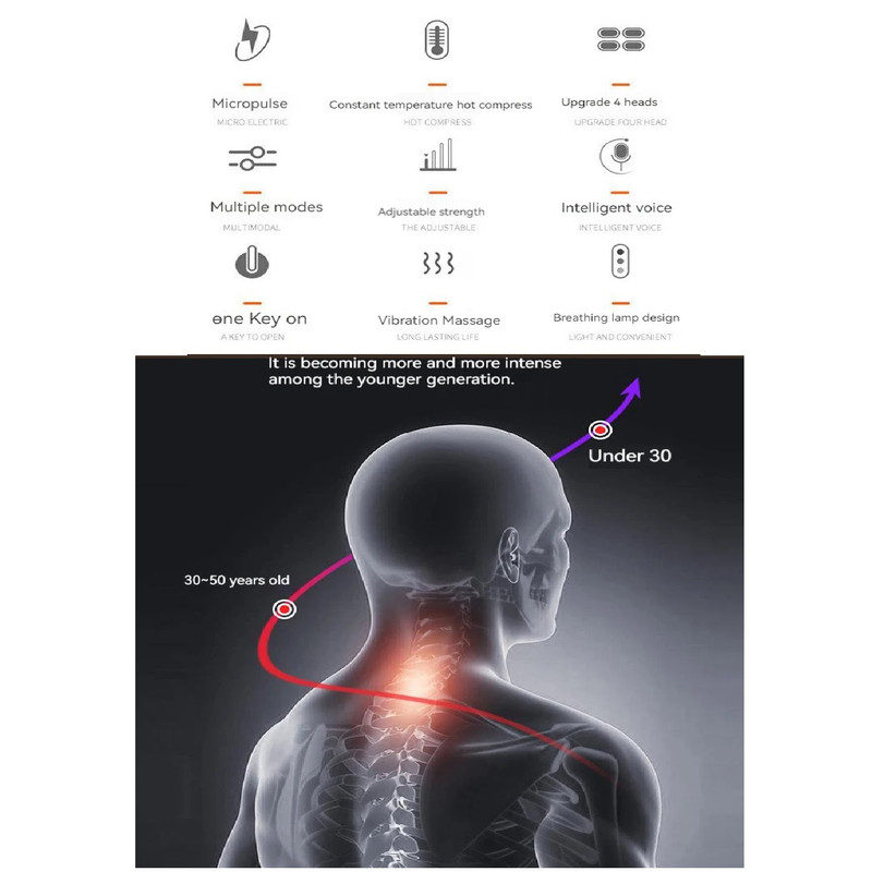 ماساژور گردن مدل Vibration ems heating 2024