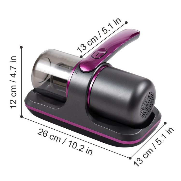 جاروی تخت خواب شارژی مدل Hh026 با قدرت موتور 100 وات و باتری 1200 میلیآمپر ساعت مناسب جمعآوری گرد و غبار و پرز