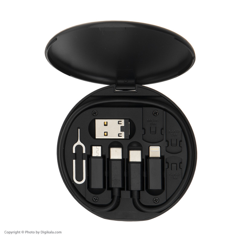 کابل تبدیل USB-C به USB-C / لایتنینگ / USB / micro USB جی بی کیو مدل MAD-01 طول 0.23 متر