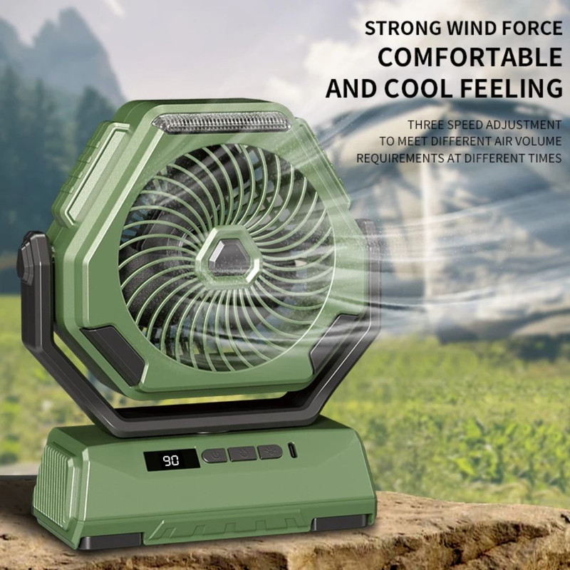 پنکه رومیزی مدل Outdoor Fan LED ظرفیت ۲۴۰۰ میلی آمپر ساعت
