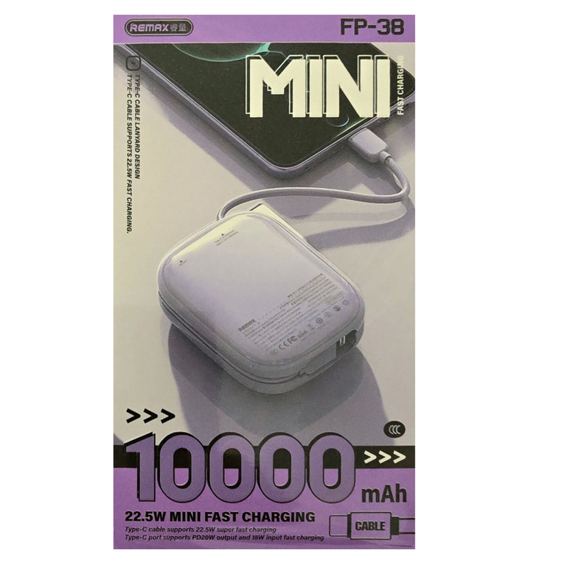 پاوربانک 22.5 وات ریمکس مدل FP-38 ظرفیت 10000 میلیآمپرساعت