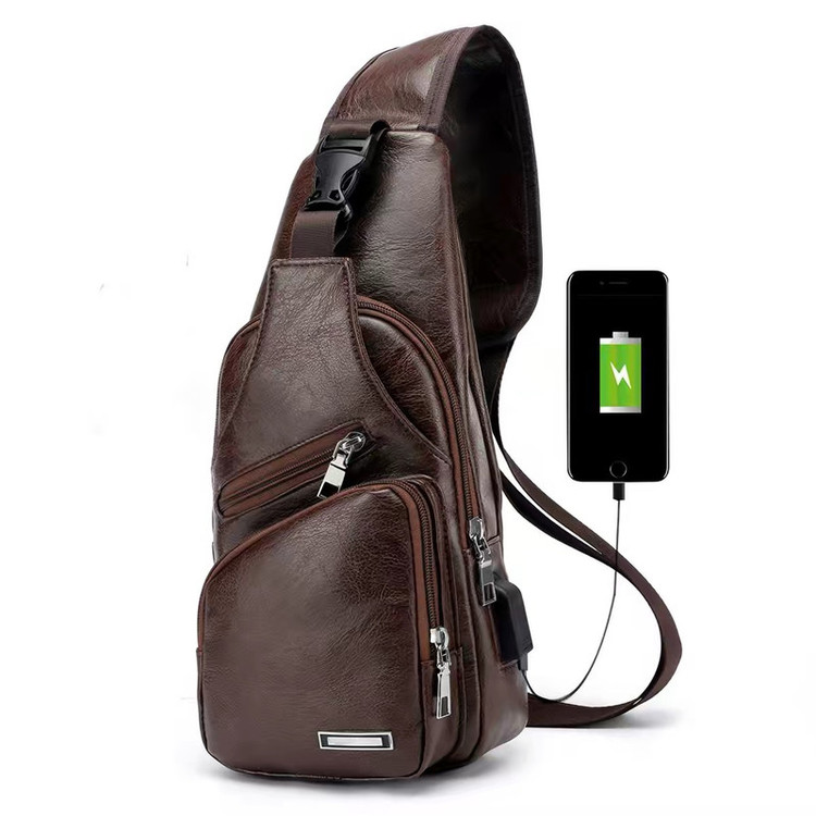 کیف کراس بادی مدل چرم USB-Tech 2026