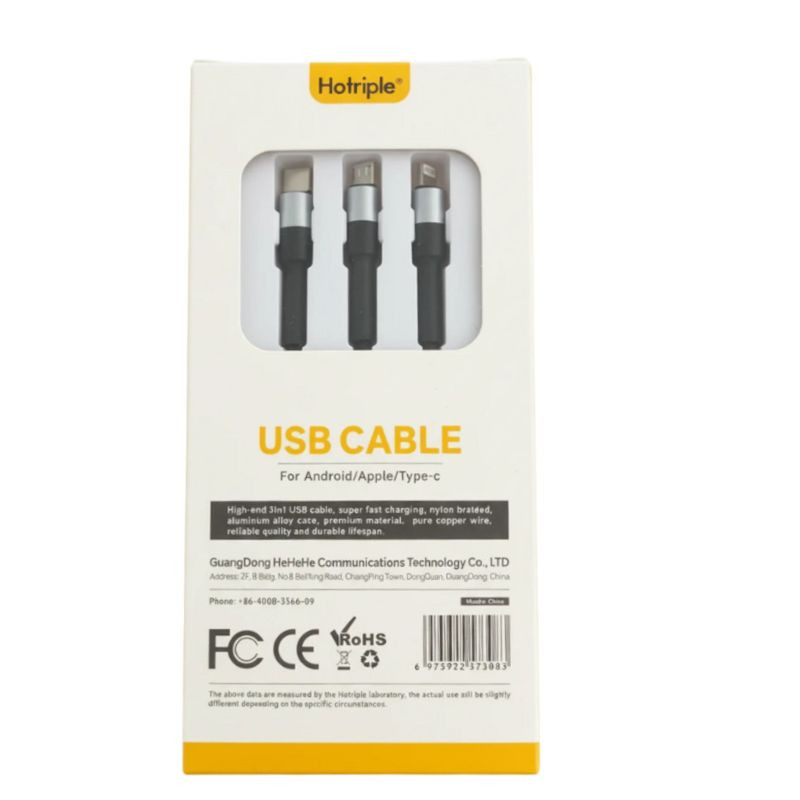کابل تبدیل USB به MicroUSB / USB-C / لایتنینگ هات ریپل مدل A20MTL طول 1 متر