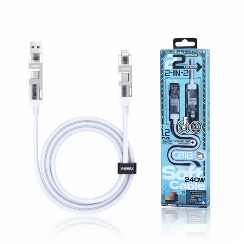 کابل تبدیل USB-C به لایتنینگ ریمکس مدل CB18 طول 1,2 متر